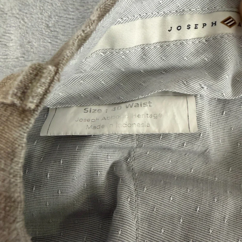 Joseph Abboud Pants Men 40x25 Brown Linen Capritex Leomaster Italian Trousers